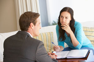 woman getting professional advice